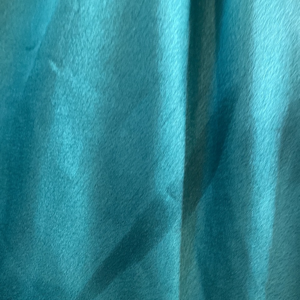 Teal/green cowl neck satin dress - Picture 3 of 4
